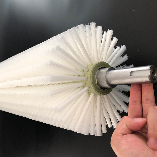 厂家定制工业毛刷辊滚筒刷小型尼龙丝刷除尘空心毛刷轮圆形圆柱刷