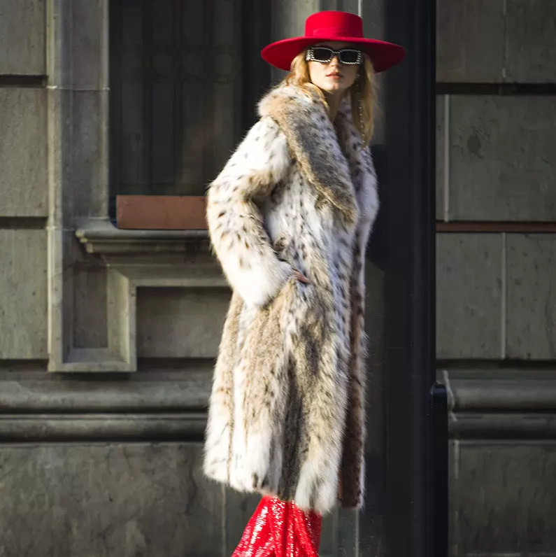 奢华美猫皮草外套长款裘皮美国猫猫整貂原色大衣冬时尚保暖-阿里巴巴