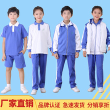 深圳校服小学生夏季速干运动套装男女棉夏装统一校服批发一件代发