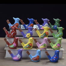 紫砂手绘小鸟口哨儿童趣味玩具水鸟口哨挂绳陶瓷音乐小鸟厂家直销