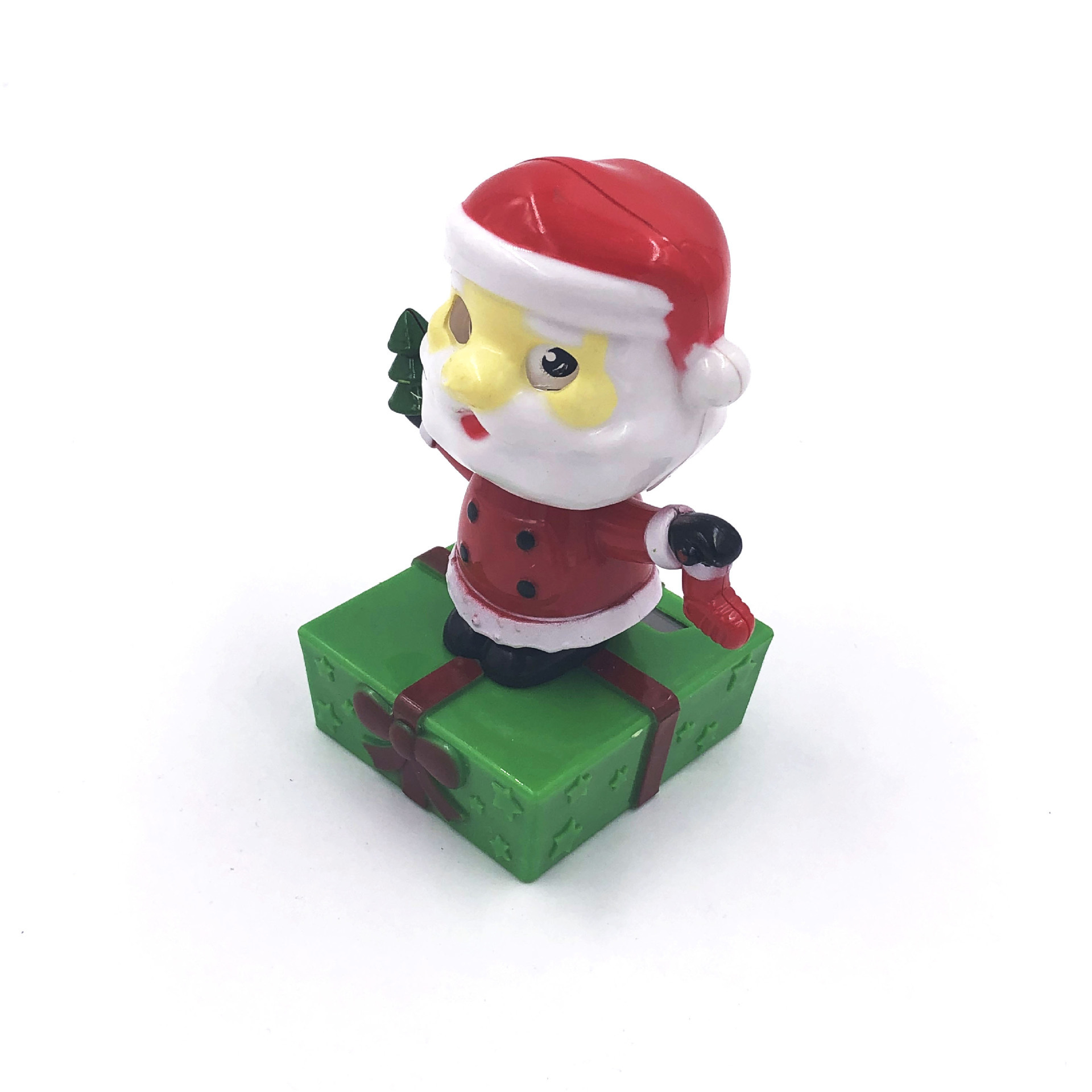 Car Decoration Santa Claus Handheld Christmas Tree Socks Gift Solar Swing Doll Can Support