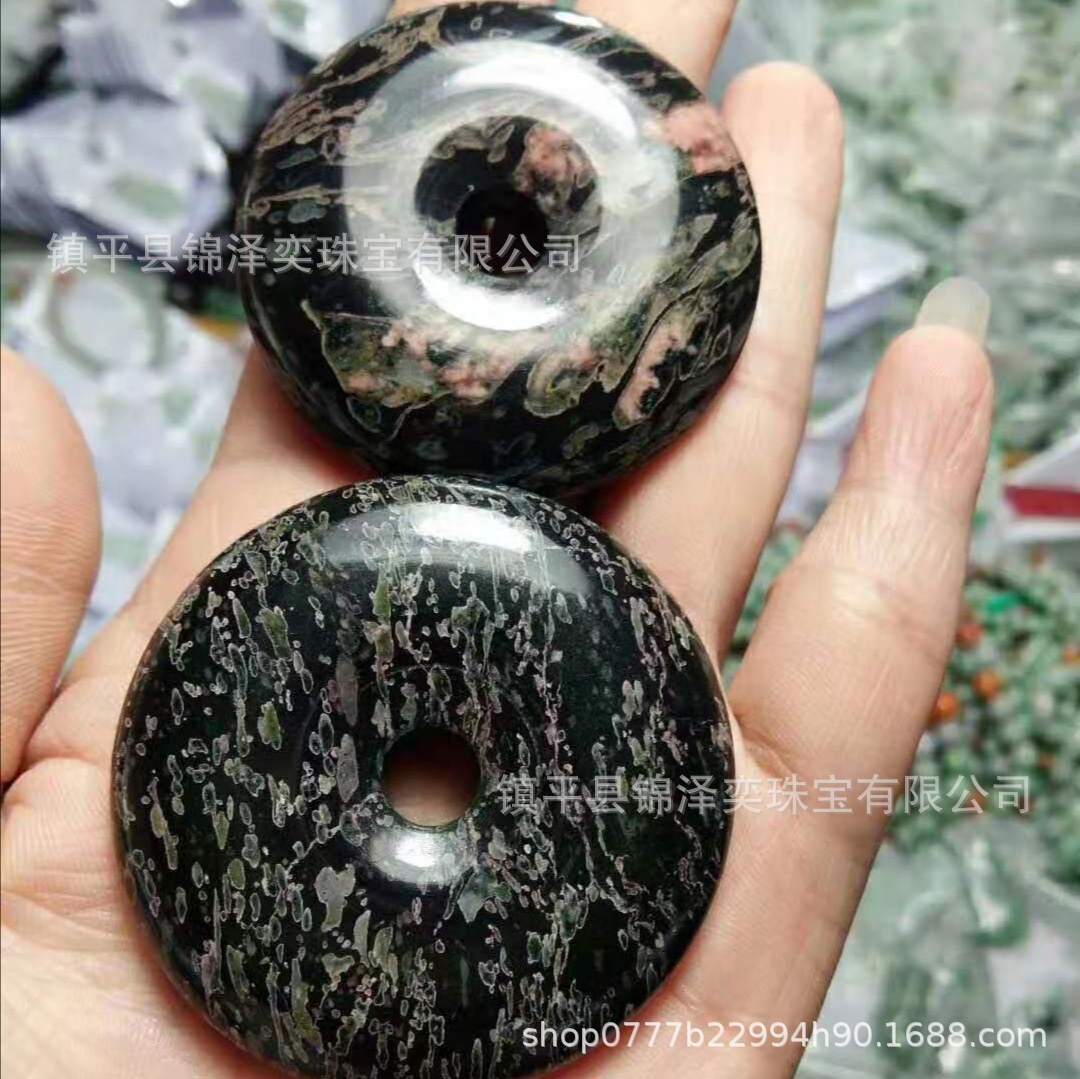 厂家批发梅花玉平安扣吊坠男女情侣款平安吊坠复古毛衣链项坠挂件