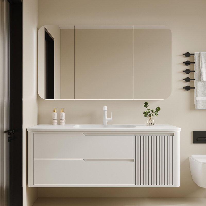 可丽耐一体盆浴室柜组合卫生间智能洗漱台橡木烤漆洗手洗脸盆