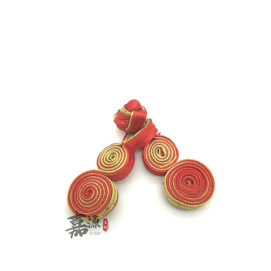 手工葫芦扣二轮双拼烫金布扣儿童唐装旗袍两轮盘扣纽扣中国风装饰