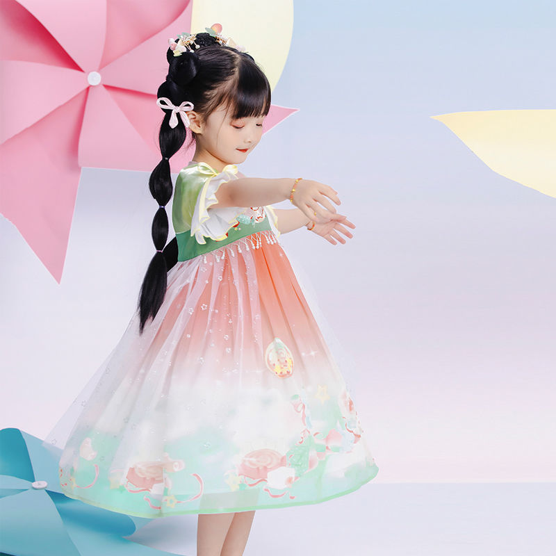 西子问汉服女童夏装新款襦裙超仙小女孩古装改良古风糖果兔