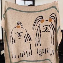 韩系针织半边绒毛毯宝宝盖毯 柔软保暖可爱卡通沙发毯办公室盖毯