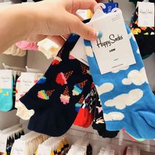 happysocks新品船袜女时尚个性百搭瑞典潮牌浅口短袜ins潮袜新款