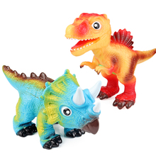大恐龙玩具软胶恐龙搪胶卡通彩色儿童玩具发声仿真霸王龙男孩礼物