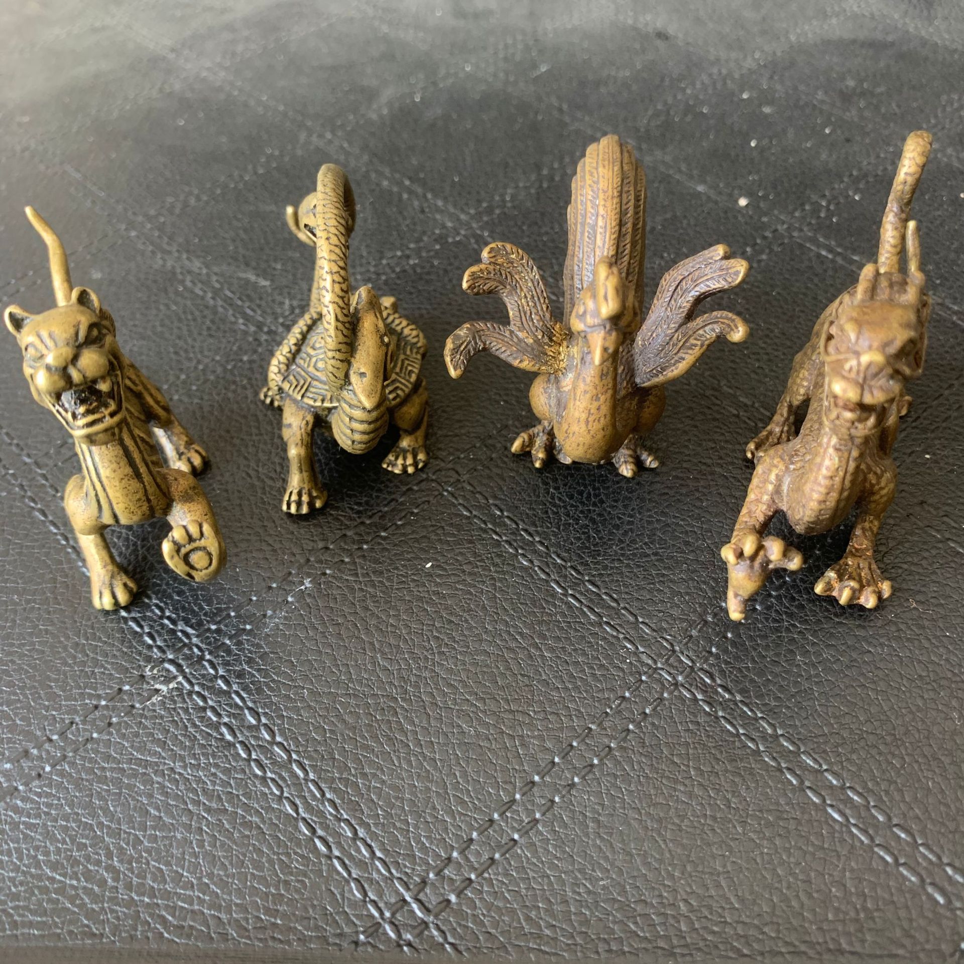 纯铜四位神摆件铜四方位青龙白虎朱雀玄武家居四大神兽风水品