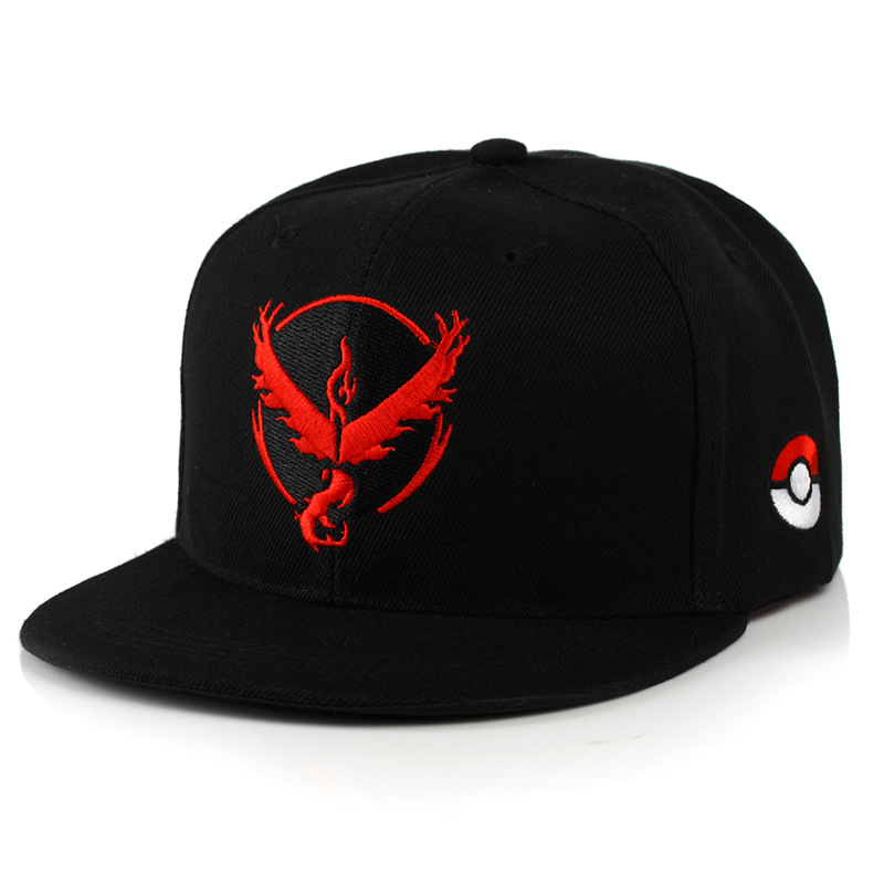 Cross-Border Moltres Embroidery Hip Hop Hat Cartoon Animation Baseball Cap Flat-Brimmed Cap Monster Lightning Frozen Bird Sun Hat