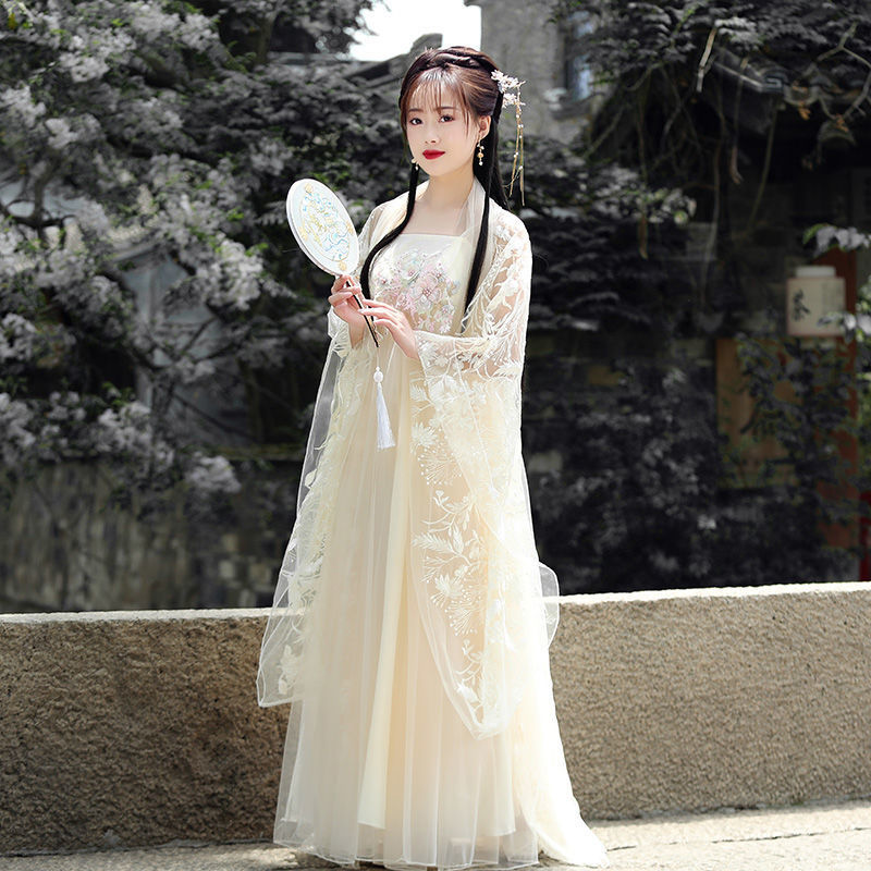 汉服 仙气女古装夏季宽袖薄款飘逸日常可穿古筝古典舞演秀服装