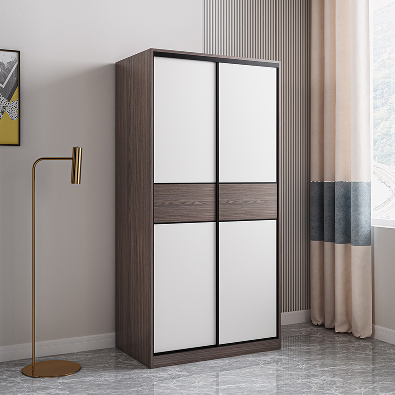 简约现代宽宽小户型推拉门移门小衣柜家用铝合金趟门收纳衣橱