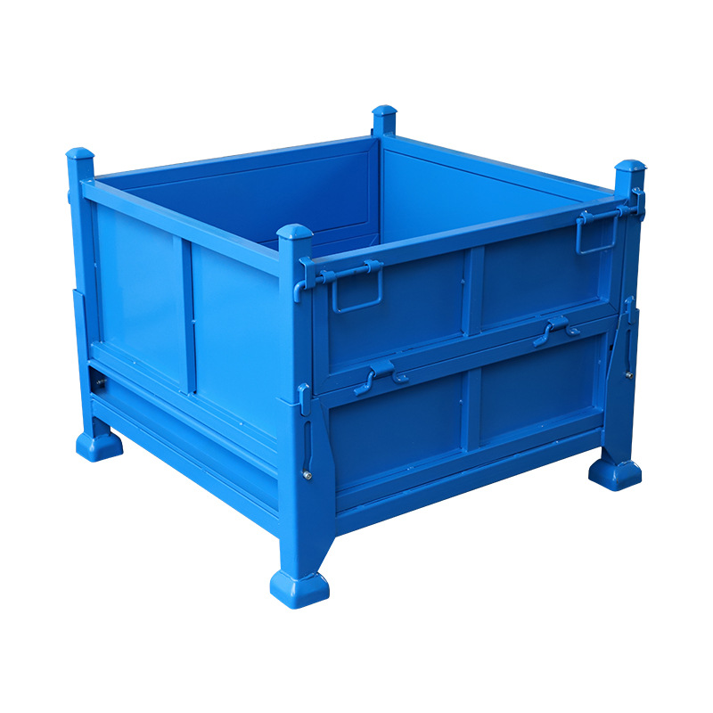 厂家直供钢制周转箱可折叠金属周转箱铁质仓储铁箱子金属储物箱