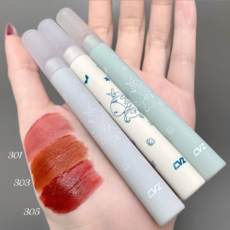 cvz小冰棒唇泥丝绒雾面哑光持久不易脱妆口红显白空气唇釉套装 女