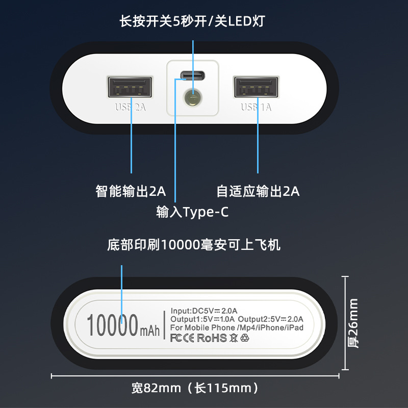 Welding-Free Anti-Reverse Connection 4 18650 Batteries Power Bank Shell Diy Mobile Power Bank Parts Factory in Stock Wholesale