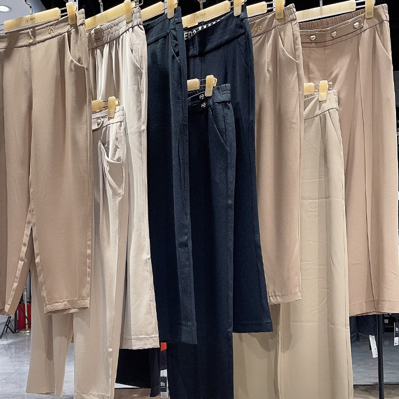酷朵女裤休闲裤春季2022年新款女高腰显瘦直筒裤子宽松阔腿长裤