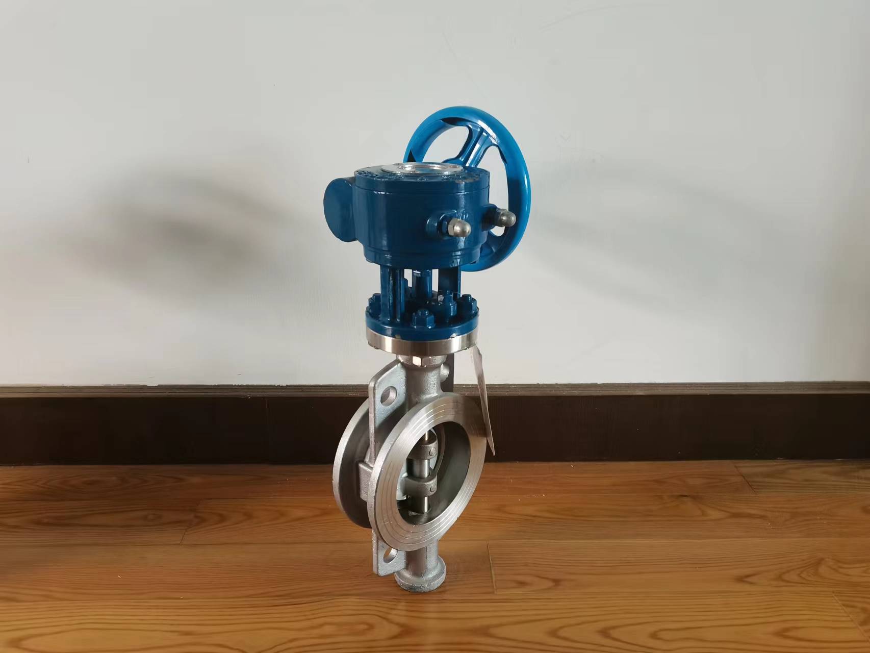 d373w-16p dn100 全304不锈钢对夹蝶阀 三偏心 硬密封 涡轮手动