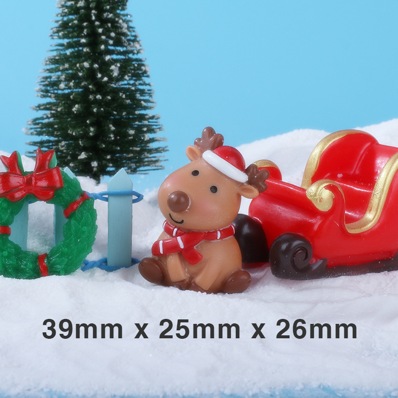 Micro Landscape Ornaments Cartoon Santa Claus Snow Scene Window Accessories Creative Resin Accessories Crafts Home Decoration