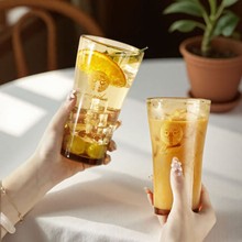 敞口高硼硅玻璃杯高颜值咖啡杯泡茶牛奶办公室家用喝水杯子ins风