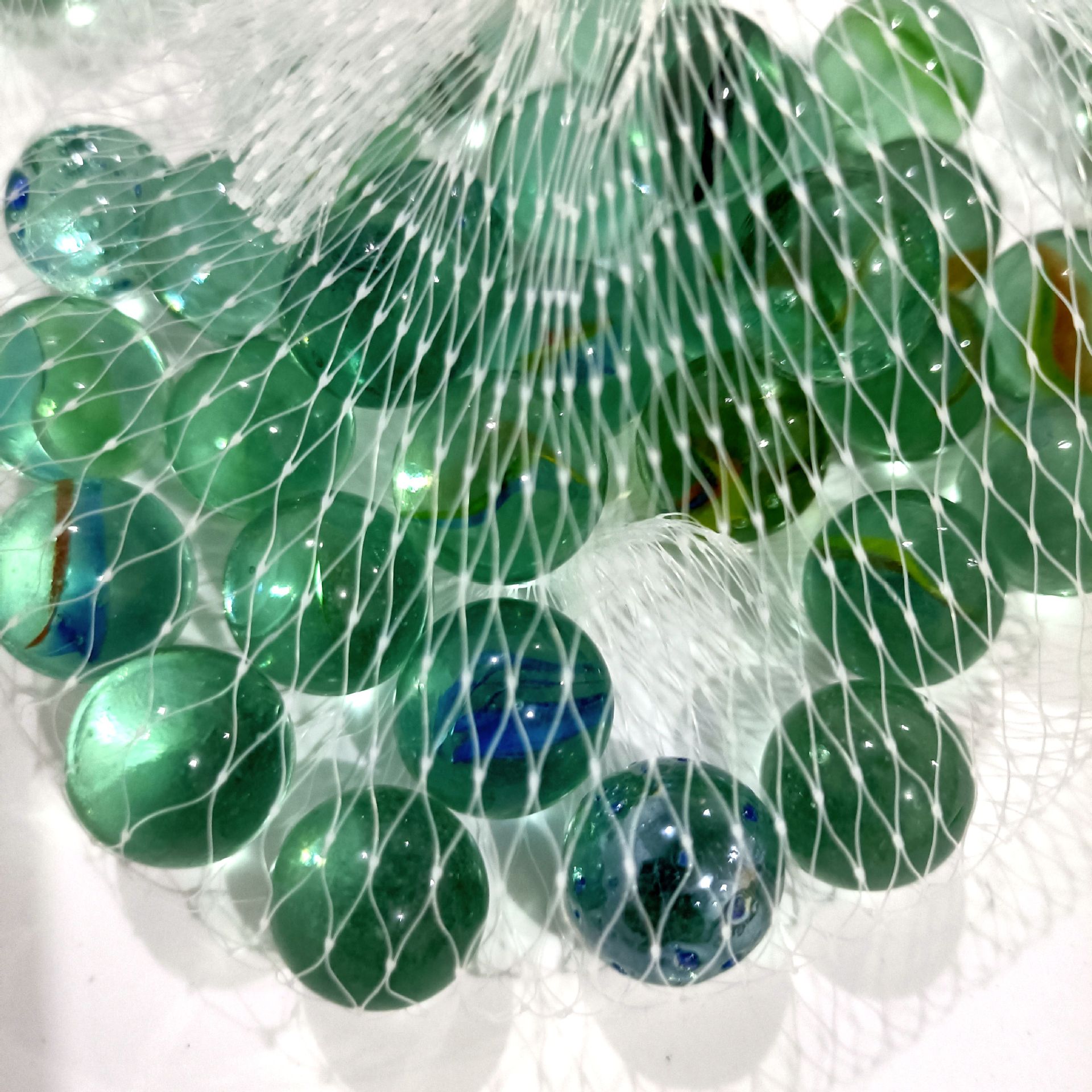 Glass Ball Net Pocket Micro Glass Bead Glass Ball Glass Marbles Yo-Yo Ball Children's Toys 2 Yuan Supply 1 Yuan Supply