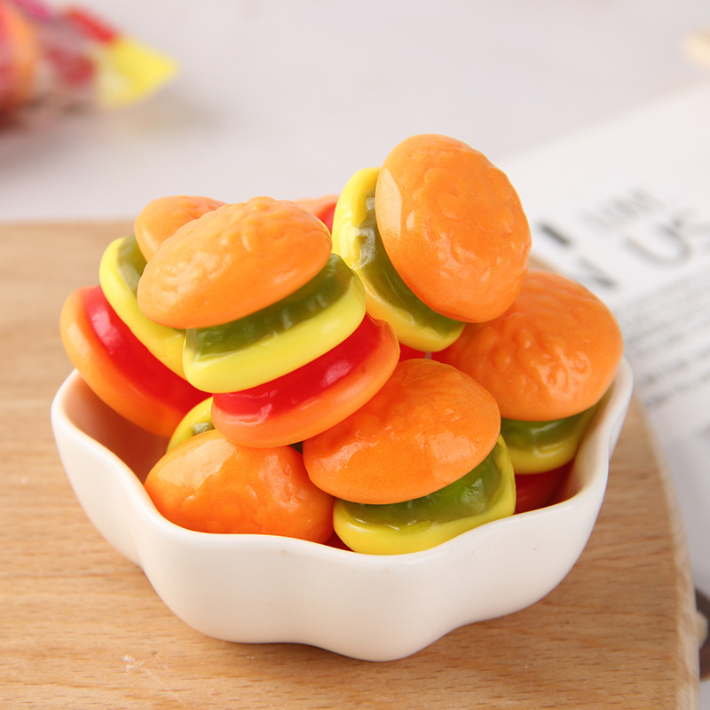 trolli 口力汉堡橡皮糖77g 午餐袋qq糖儿童休闲零食品软糖果食玩