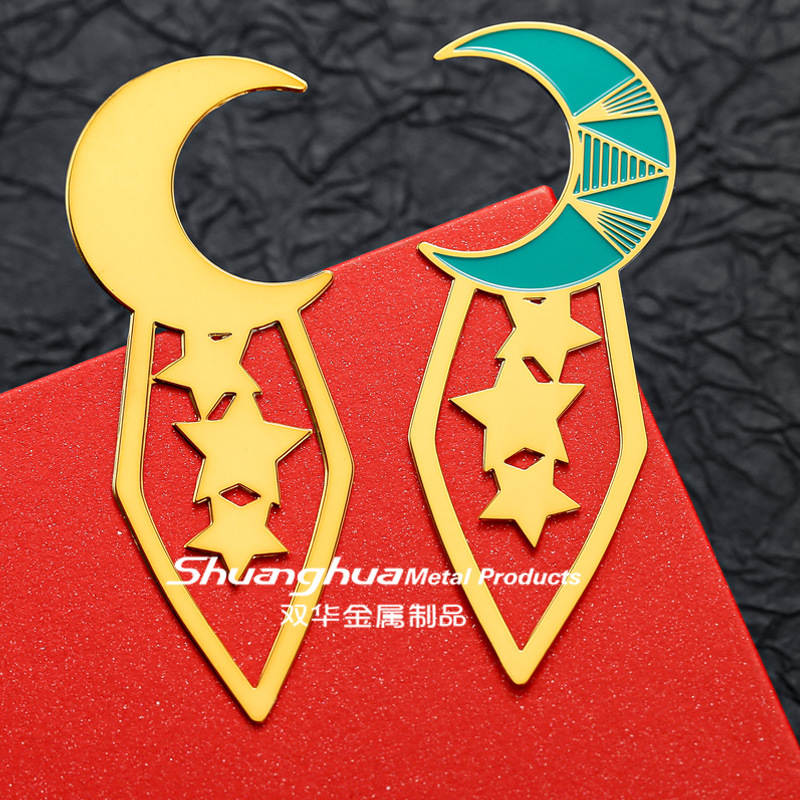 金属书签定 制logo中国风古典文艺毕业纪念礼品创意月亮烤漆书签