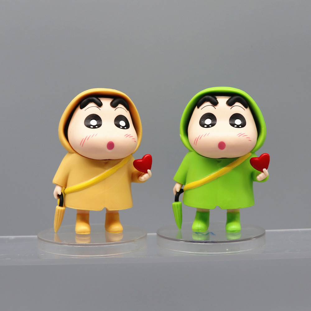 Nohara Xinzhizhu Q Version Crayon Xiaoxin Hand-Made Raincoat Bixin Xiaoxin Cute Cartoon Anime Model Ornaments