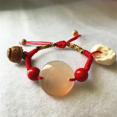 天然青鱼石鱼惊石吊坠乌青喉骨儿童鱼惊骨手链平安扣压惊婴儿项链