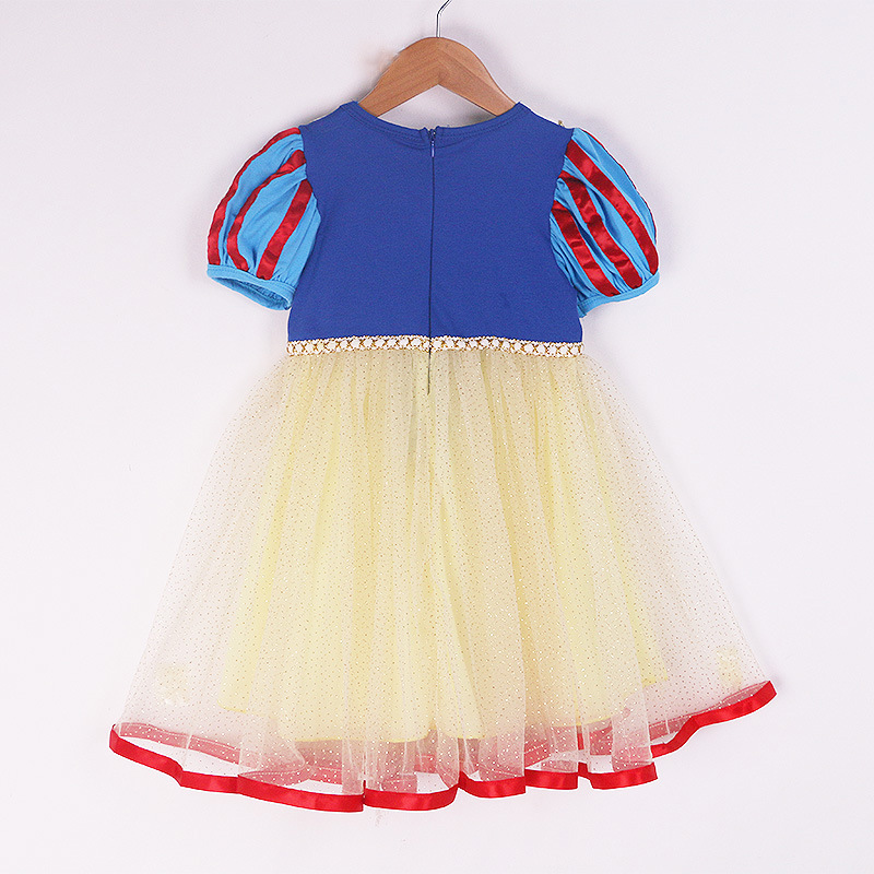 New Snow White Dress 2023 Summer Girls' Dress Children's Short-Sleeved Dress Little Girl's Birthday Dress