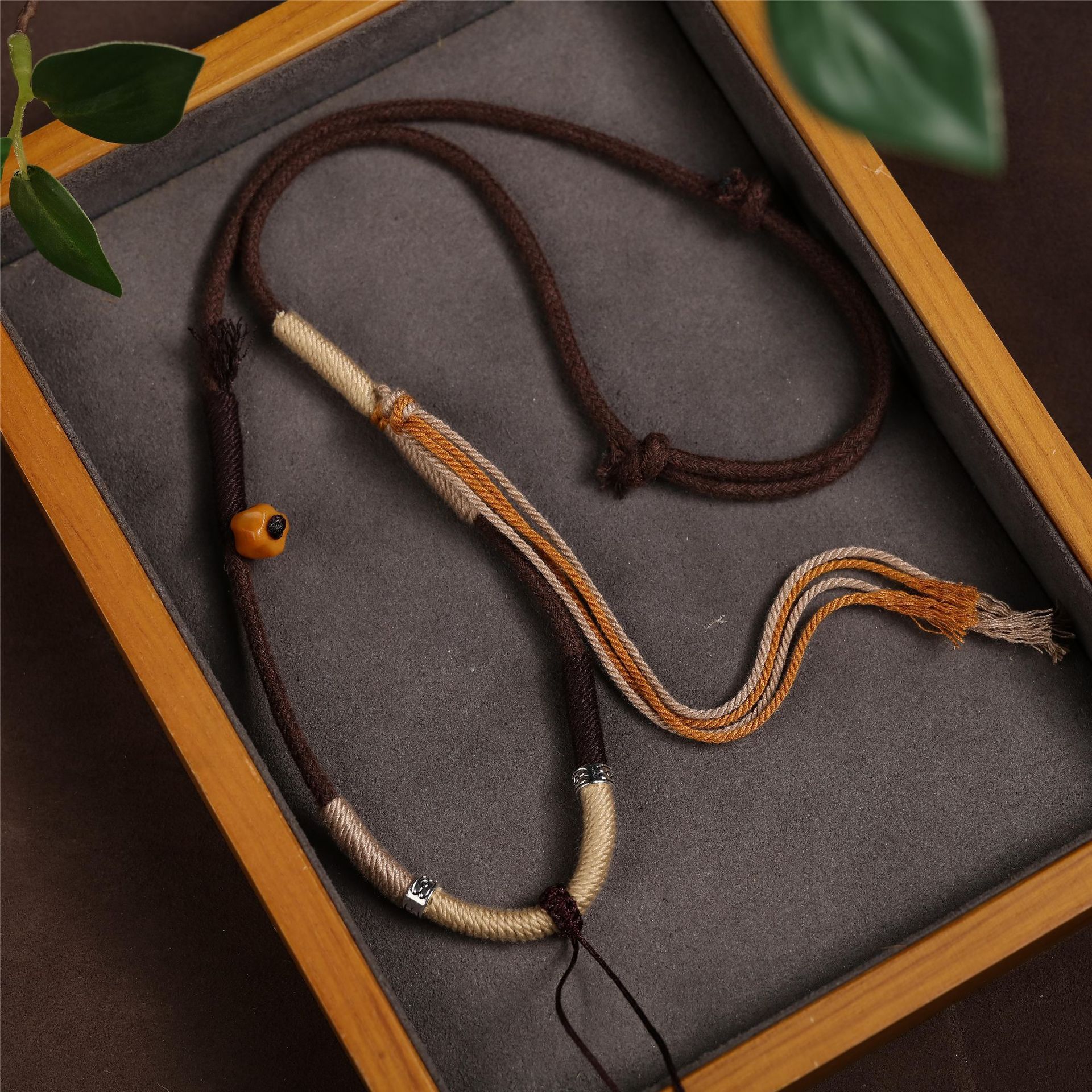 全手工编织藏式手绳文玩手链手搓棉绳编绳民族风纳福手饰可调节