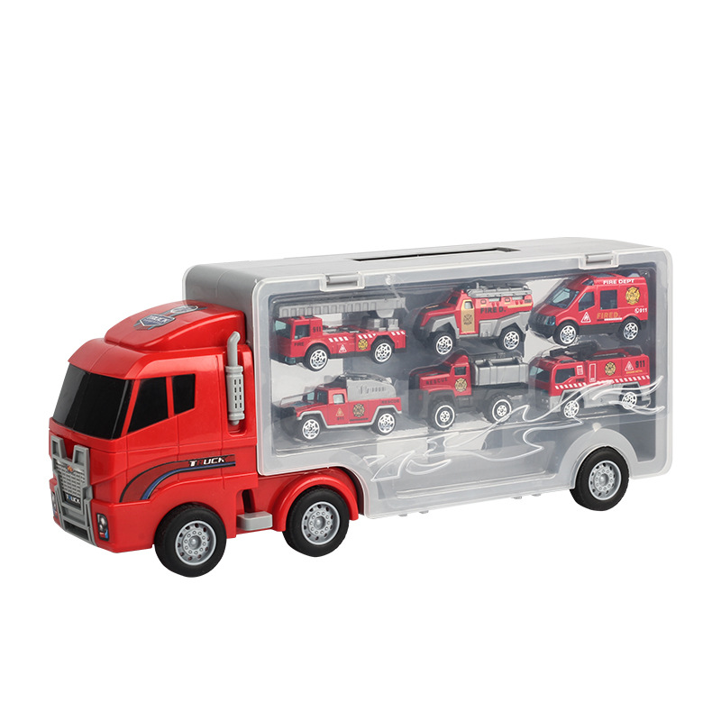 Large Child Storage Container Truck Alloy Power Control Car Simulation Fire Truck Engineering Vehicle Police Car Boy Toy