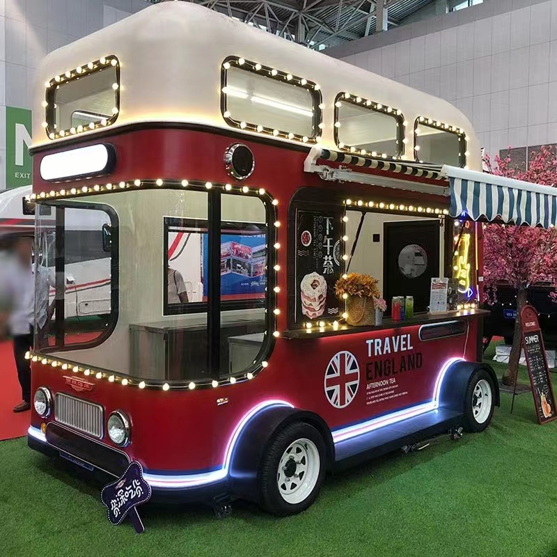 商业街景区夜市多功能小吃车流动餐车奶茶车柠檬茶冷饮车摆摊车