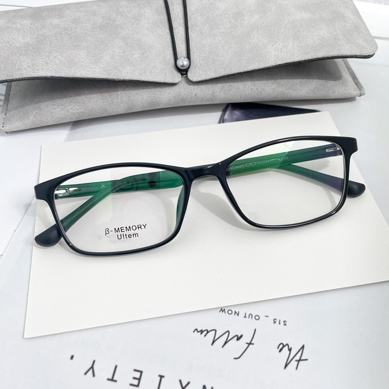 新款复古方框防蓝光平光光学眼镜架超轻橡皮钛大脸黑框可配镜片