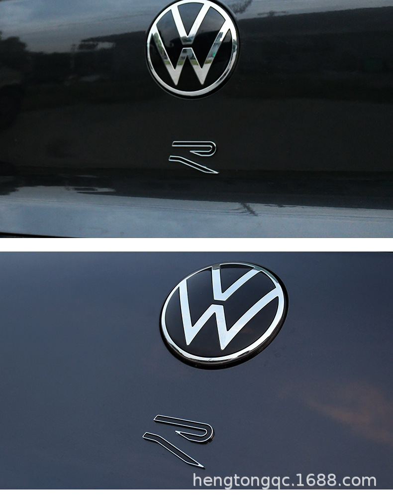 适用于高尔夫8车标r中网标贴后尾车标字母贴pro改r中网标