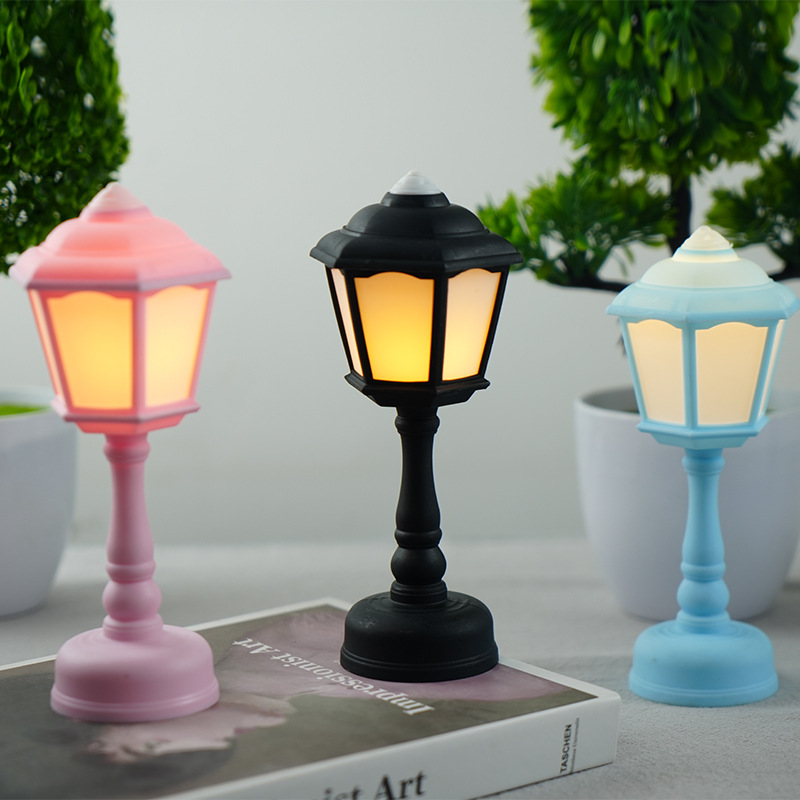 Cross-Border New Arrival Led Color Table Lamp Living Room Decoration Night Light Romantic Small Simulation Street Lamp Desktop Window Ins Decoration