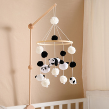 婴儿床铃0-12月新生儿安抚玩具宝宝床头音乐旋转黑白挂件摇铃悬挂
