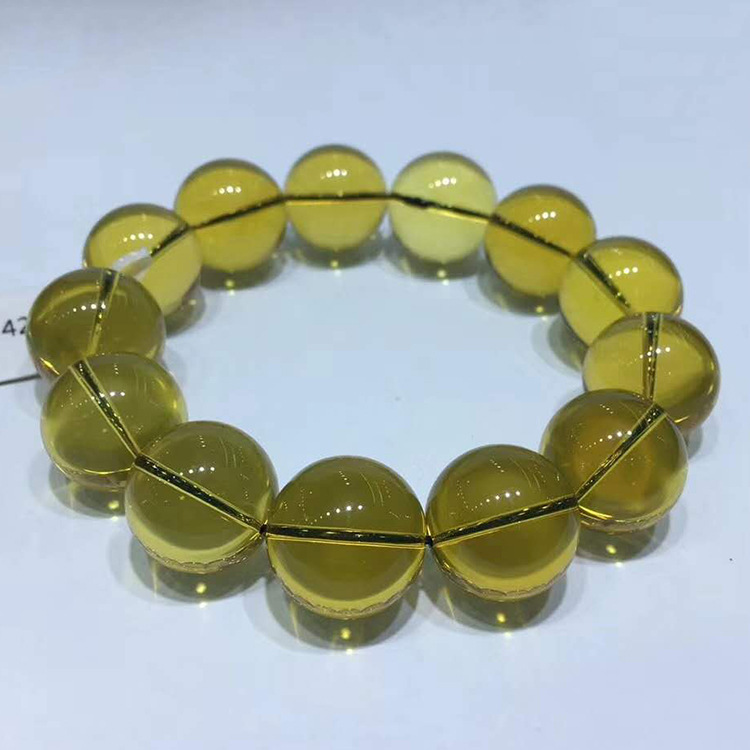 批发琥珀蜜蜡多米尼加蓝珀手串 高蓝净水单圈大手链 蓝度好净度佳