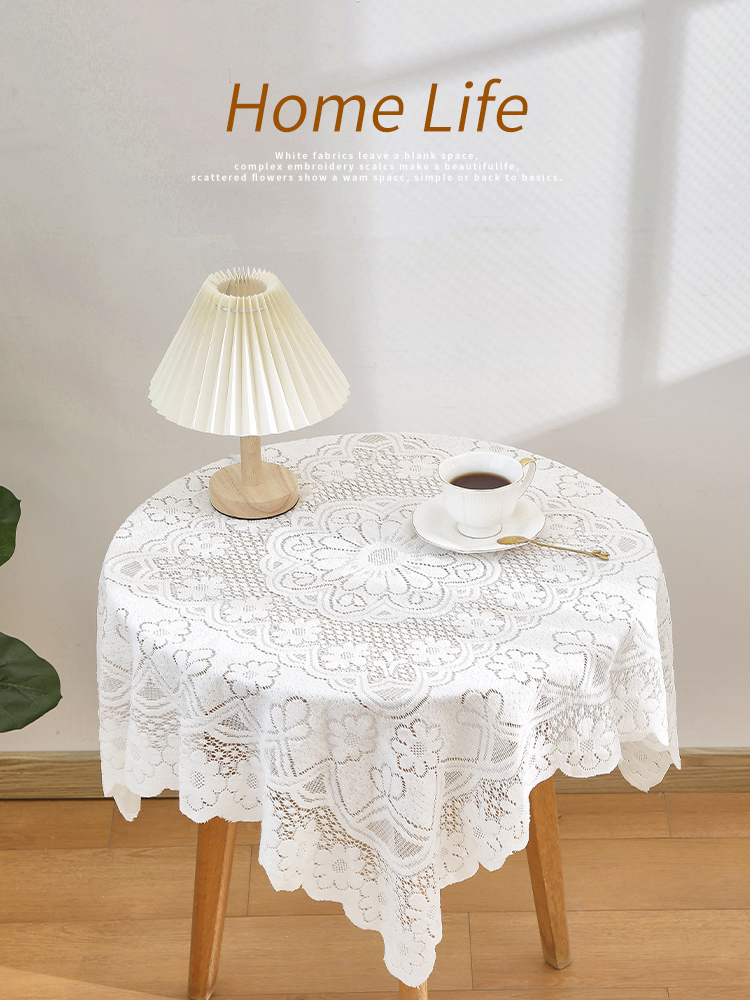 9la3复古蕾丝装饰桌布ins风法式简约浪漫茶几圆桌盖布野餐布餐桌