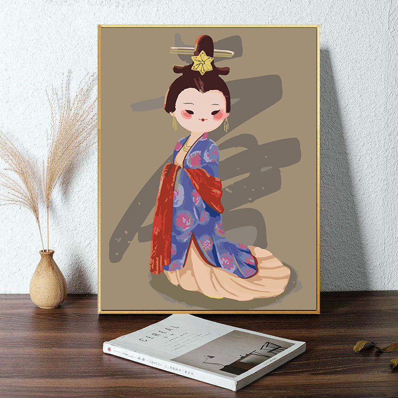 08成交3件相似梵雅牌四尺工笔小工笔写意古代仕女关公孔子 美人图人物