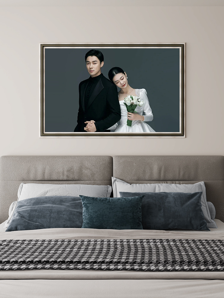 结婚照放大挂墙主卧卧室打印婚纱照洗照片做成冲印大相框-阿里巴巴