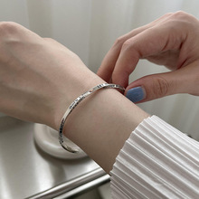 韩版S925银字母莫比乌斯手镯女复古时尚气质简约手环扭纹手饰品潮