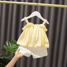 女宝宝夏装套装一岁女童网红套装0洋气3小童夏季韩版吊带两件套潮