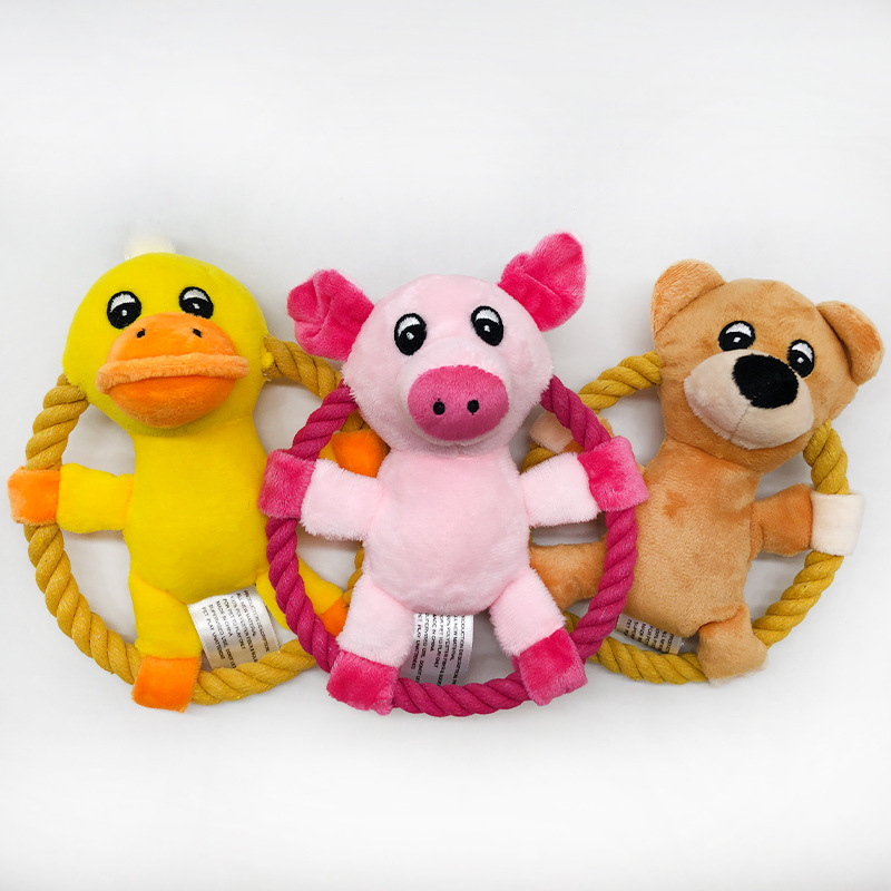 Pet Toy Pink Pig Bright Yellow Duck Dark Yellow Bear Dog Frisbee Throw the Toy Dog Dog Supplies
