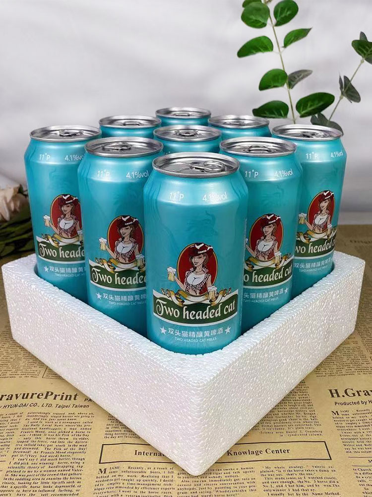双头猫拉格黄啤500ml*9易拉罐装整箱11度小麦芽精酿白啤爽口啤酒