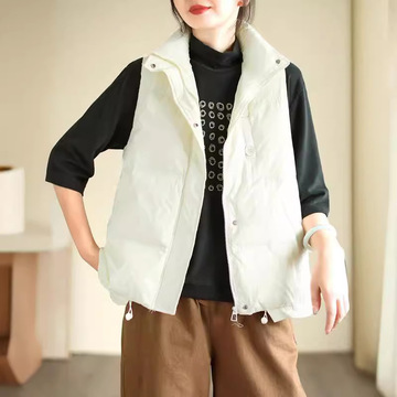 羽绒马甲女款高端女春秋短款2024羽绒服马甲白鸭绒背心马夹外穿hd