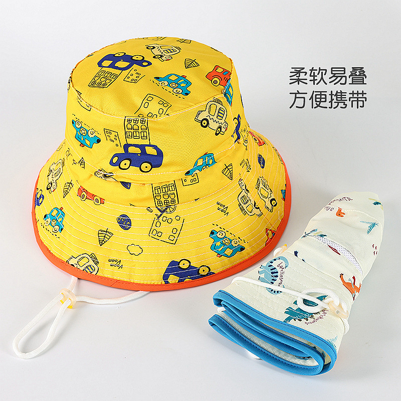 新款透气速干卡通儿童帽子春夏季薄款遮阳儿童防晒帽遮阳帽渔夫帽