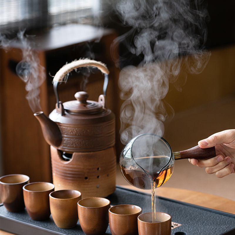 围炉煮茶壶一整套茶炉室内外煮茶器炭炉碳烤功夫茶具套装家用茶杯