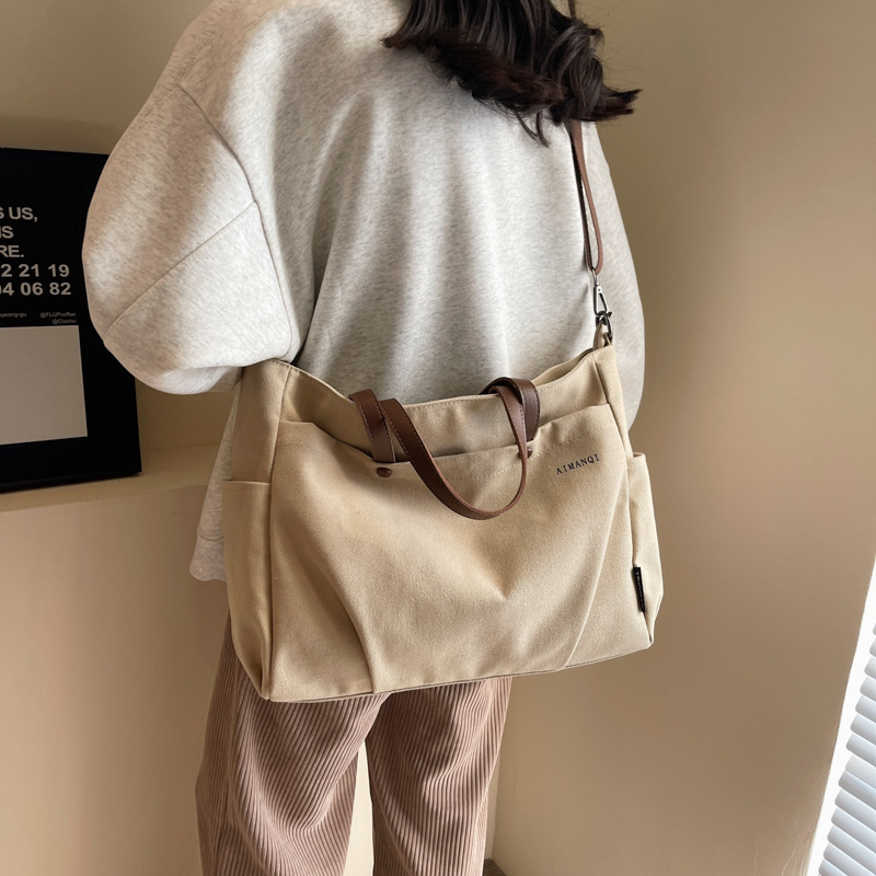 All-Matching Japanese Simple Handbag Women's New Korean Style Commuter Crossbody Bag College Student Class Shoulder Tote Bag