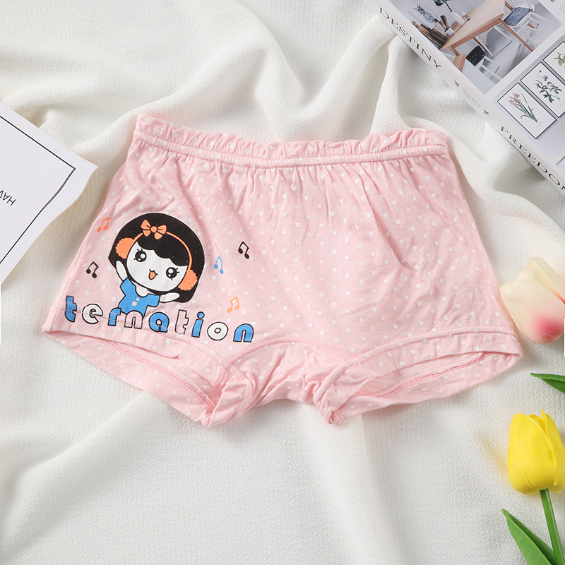 t女童内裤木代尔女孩学生平角内裤宝宝卡通棉四角短裤大童打底裤