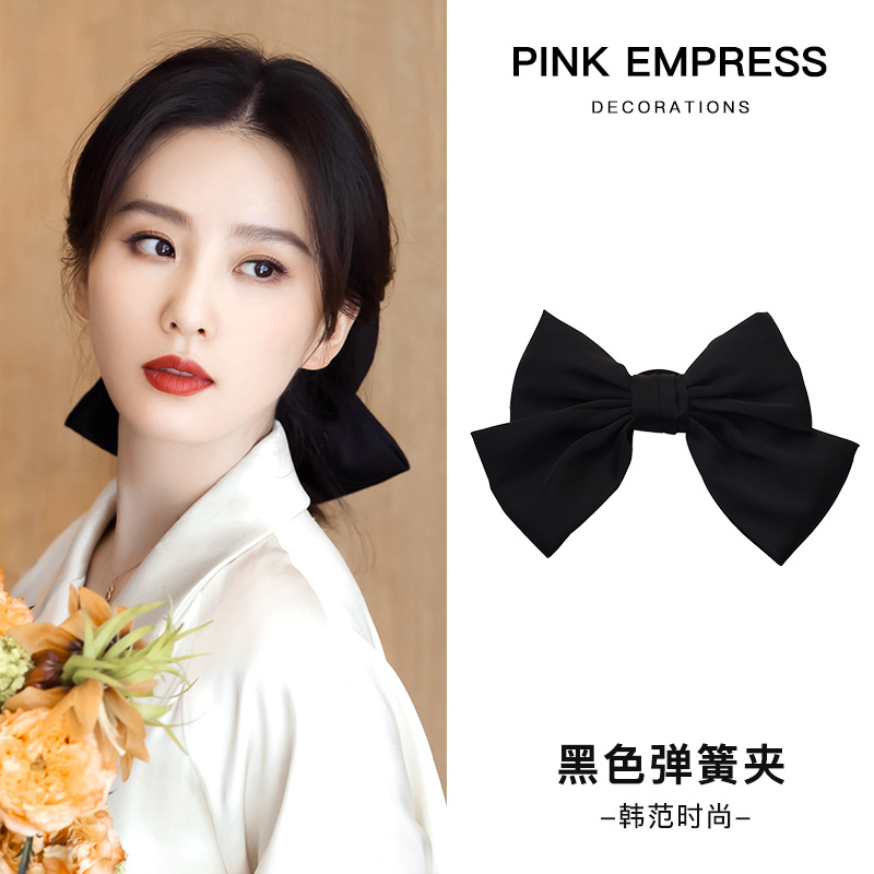 Escape Princess Head Black Double-Sided Bow Clip Autumn and Winter Women's Back Head Hairpin Large Shark Clip Hair Accessories